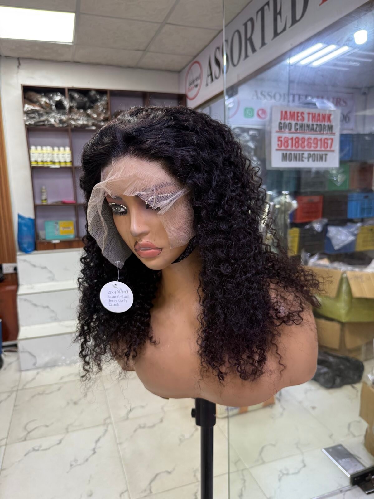 22” Jerry curls frontal wig - Image 1